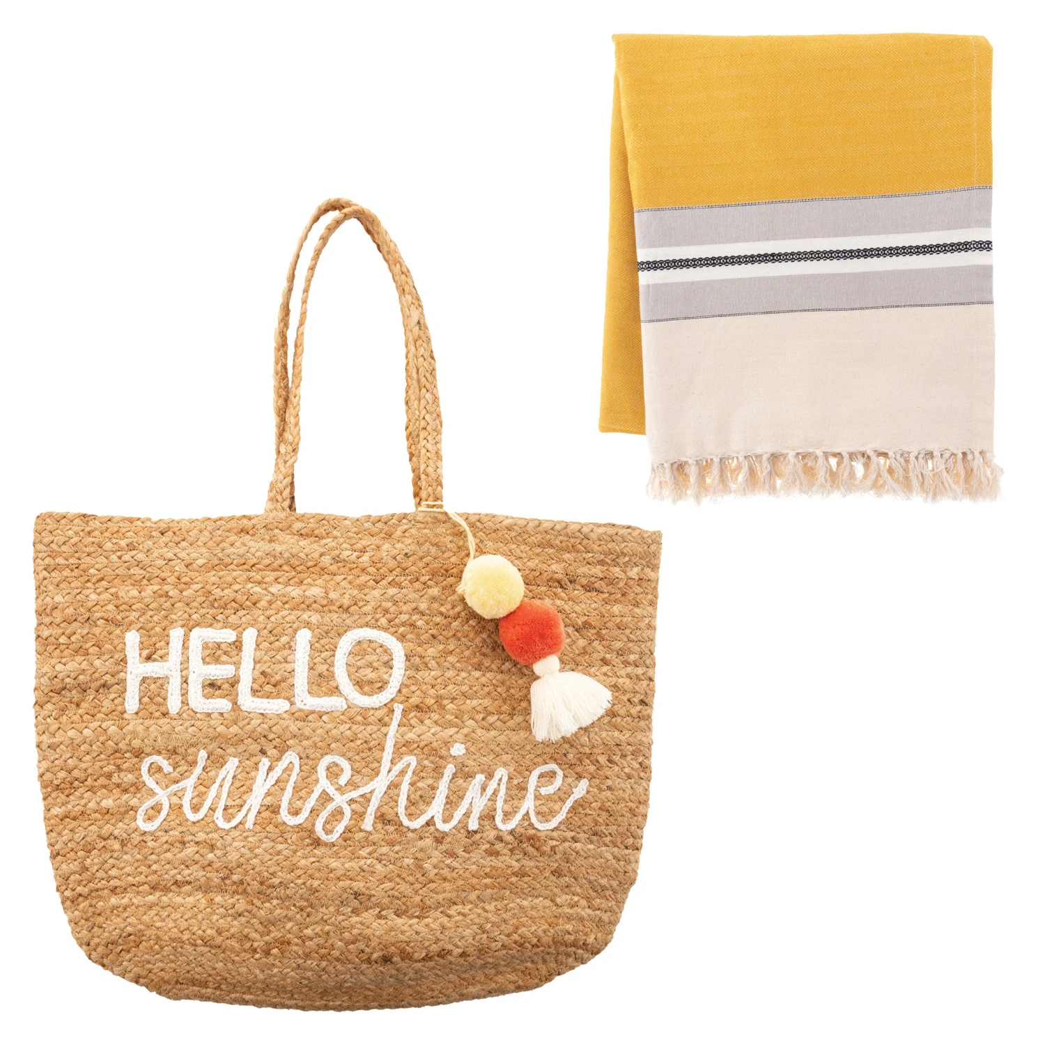 Karma Jute Beach Bag With Throw Bundle - Image 3
