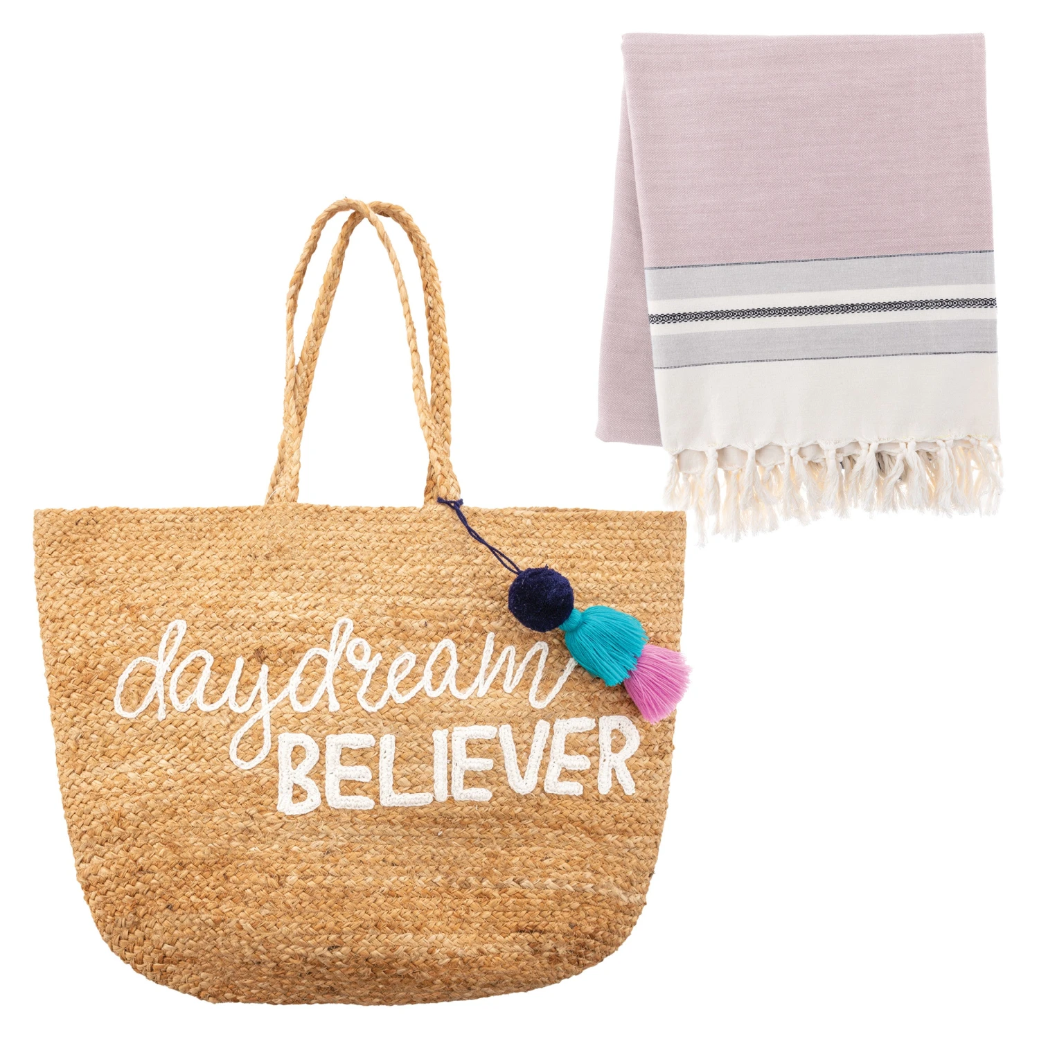 Karma Jute Beach Bag With Throw Bundle - Image 5