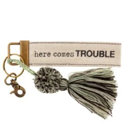 Karma Canvas Tassel Key Chain
