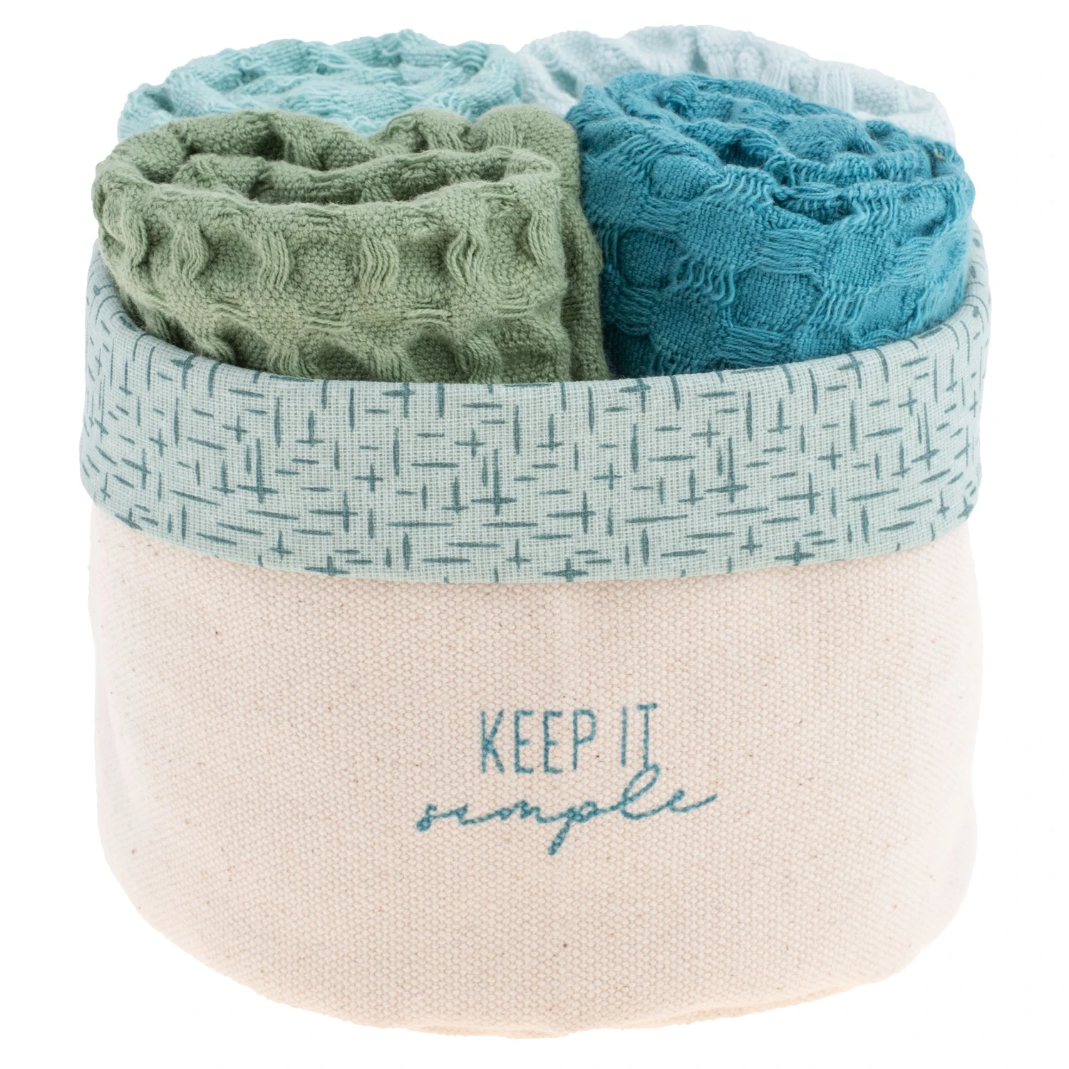 Karma Waffle Weave Dishcloth Set With Canvas Holder - Image 4