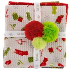 Karma Holiday Waffle Weave Dishcloths