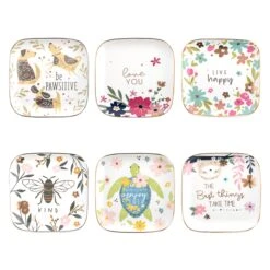 Karma Flora Large Square Trinket Trays Assortment