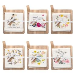 Karma Flora Tea Towel With Cutting Board Assortment
