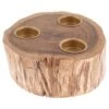 Karma Aspen Round Wood Candle Holder