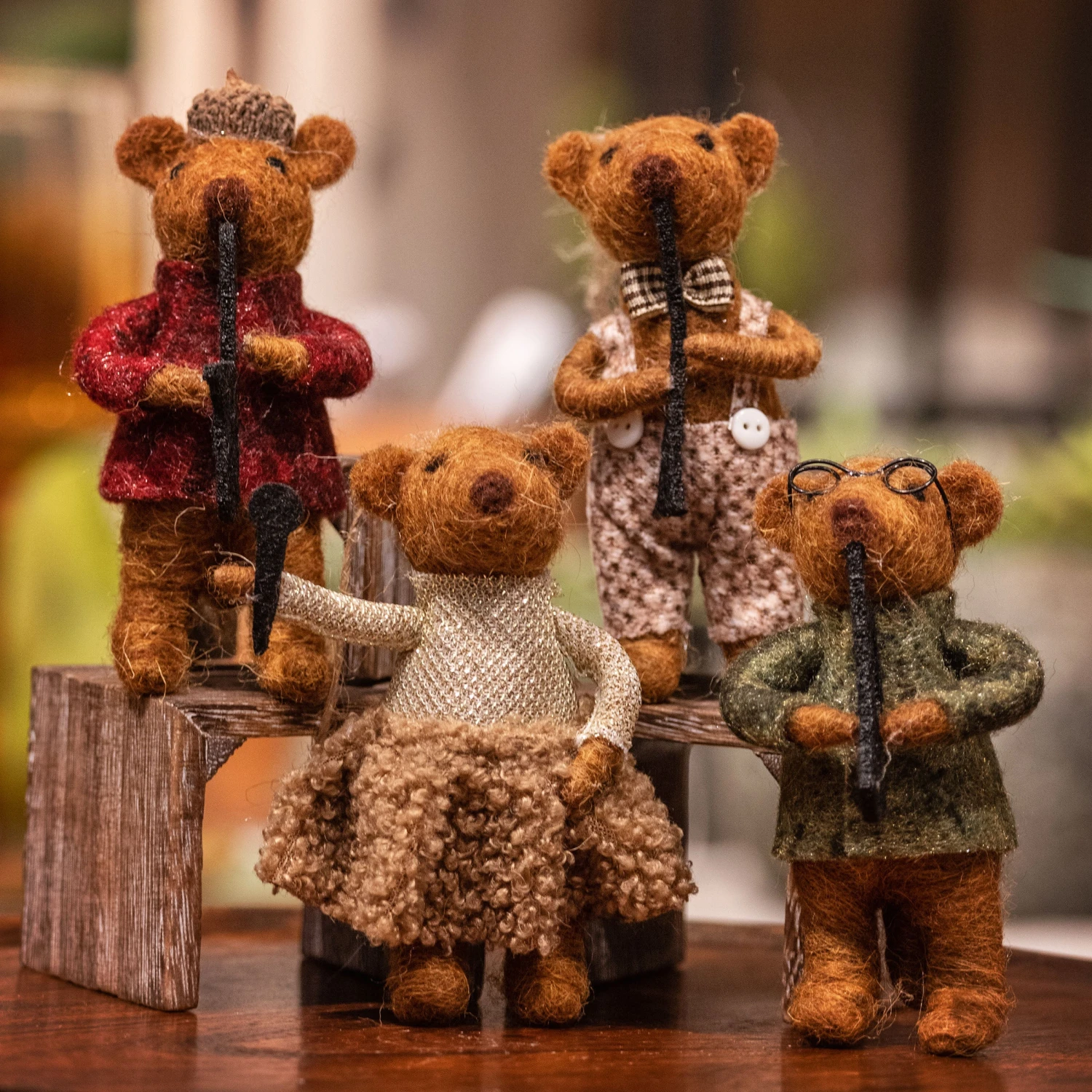 Karma Jazz Band Bears Felt Ornament Set - Image 2