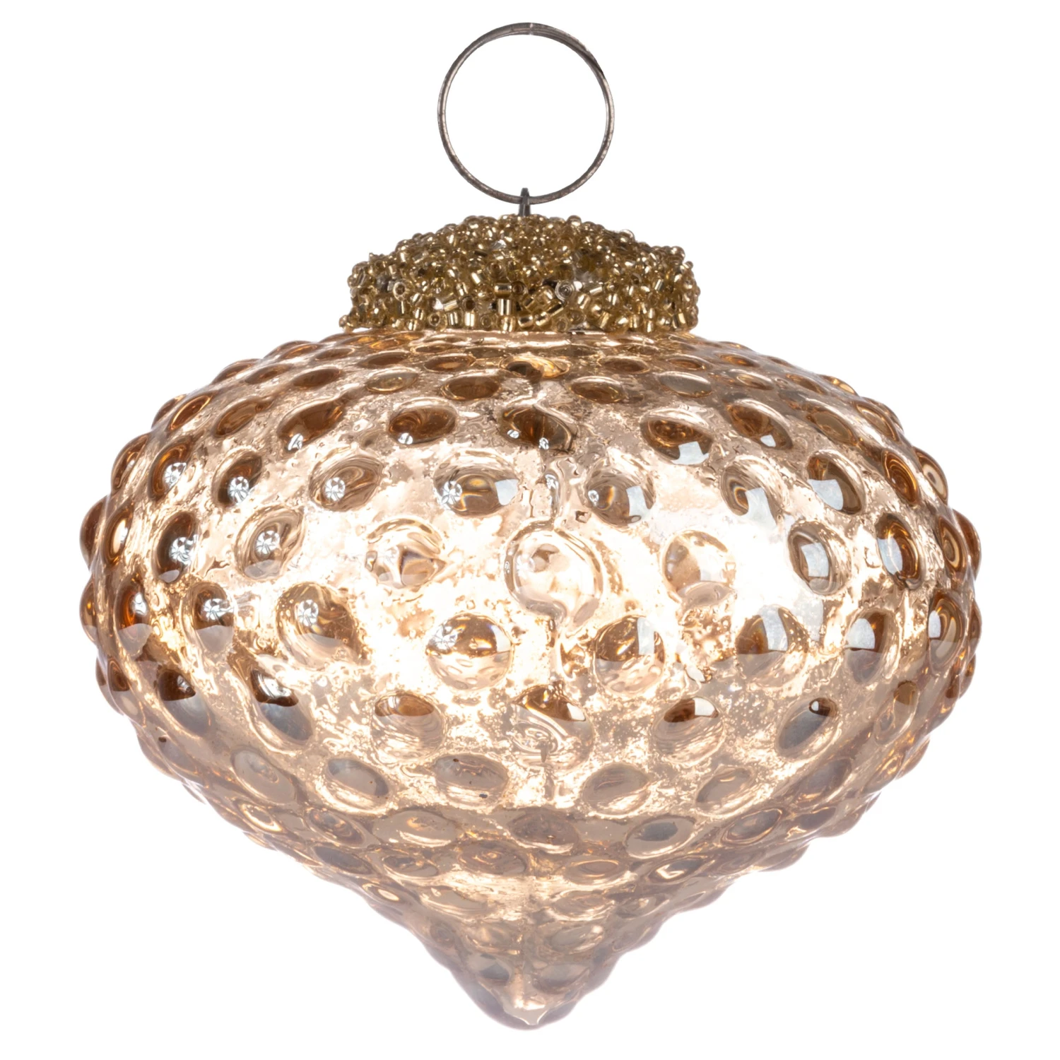 Karma Hobnail Drop Glass Ornament