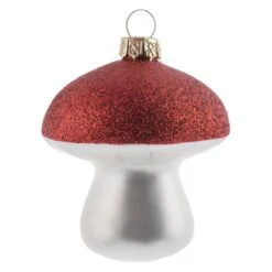 Karma Mushroom Glitter Top Ornament