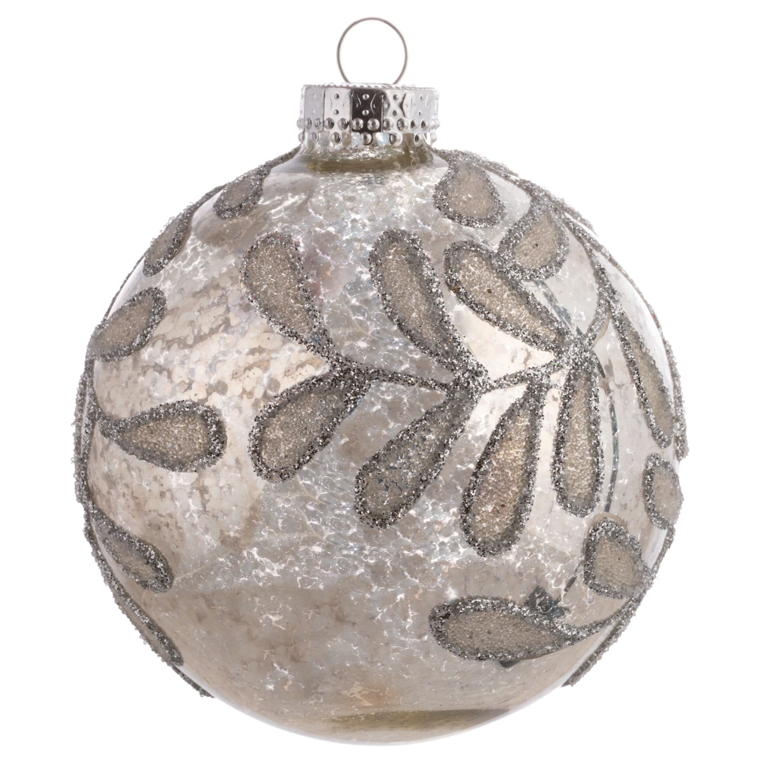 Karma Glitter Leaf Glass Ornaments - Image 3