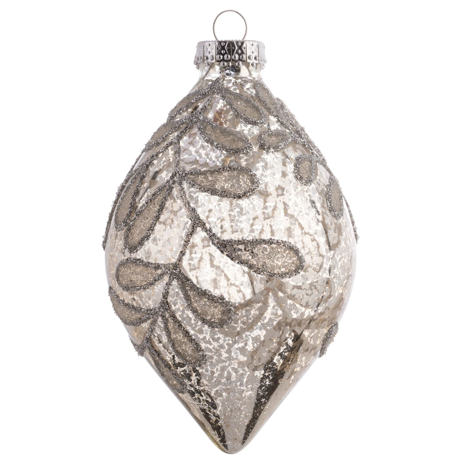 Karma Glitter Leaf Glass Ornaments - Image 4