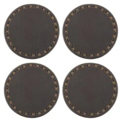 Karma Round Leather Coasters
